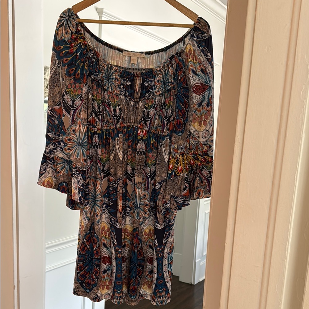 Boston Proper Brown Black Asymmetrical Sundress
